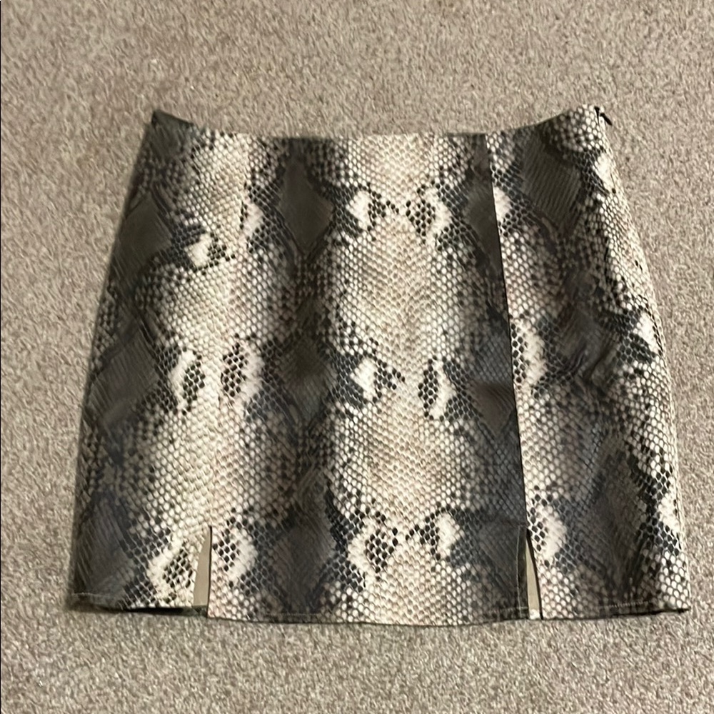 Snakeskin Print Mini Skirt